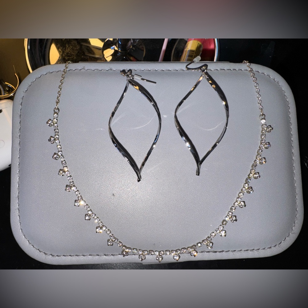 Elegant Silver Crystal Earrings